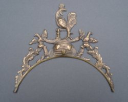 Antiek messing gietstuk voor een 18de eeuwse Comtoise klok. Ø 25 cm. (Art. Nr. 206)