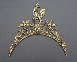 Antiek messing gietstuk voor een 18de eeuwse Comtoise klok. Ø 21.5 cm. (Art. Nr. 204)