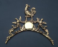 Antiek messing gietstuk voor een Comtoise klok eind 18. Eeuw. Ø 24 cm. (Art. Nr. 202)