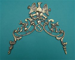Messing gietstuk voor een Comtoise klok begin 19e eeuw.klok. ca. Ø 26 cm. (Art. Nr. 113).