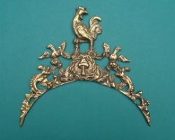 Messing gietstuk voor een 18de eeuwse Comtoise klok. Ø 21,5 cm. (Art. Nr. 109A)