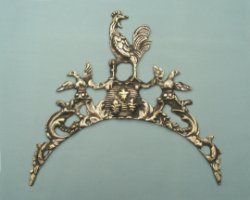 Messing gietstuk voor een 18de eeuwse Comtoise klok. Ø 21,5 cm. (Art.Nr. 102)