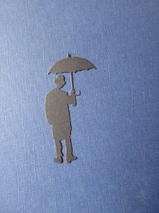 164 Stans man met paraplu [ zwart ]