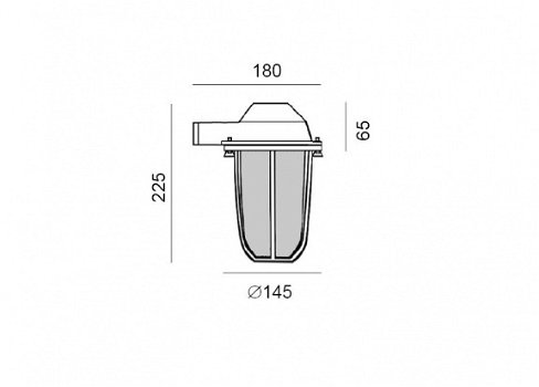 Wandlamp messing staand of hangend mat glas IP45 75Watt E27, scheepslamp - 2