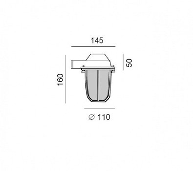 Wandlamp messing hangend of staand mat glas IP45 60Watt E27, scheepslamp - 2