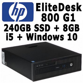 HP EliteDesk 800 G1 SFF, Intel i5, 8GB DDR3, 240GB SSD Win10 - 1