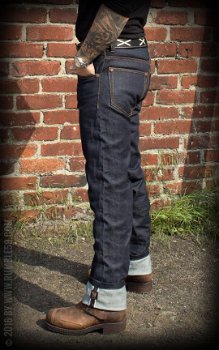 Rumble 59, Wrecking Wrench Denim. Donkerblauwe denim broek. - 7