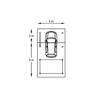 Tuinhuis-Blokhut carport combinatie (S7754): 4064 x 7064mm - 3