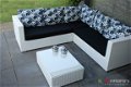 Loungeset lounche bank terras tuin wit wicker PROMO. - 2 - Thumbnail