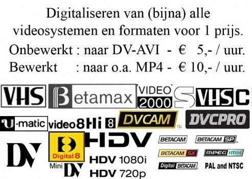 Alle soorten Audio- en Videobanden vakkundig digitaliseren. - 1