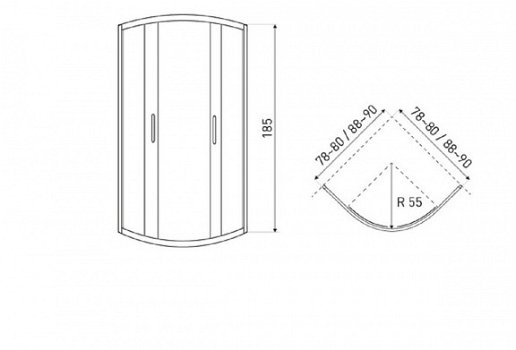 Sanifun douchecabine Donn 800 x 800 Z NANO - 2