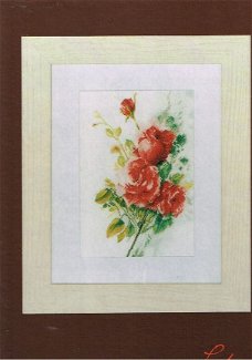 AANBIEDING  LANARTE BORDUURPAKKET " RED ROSES BOUQUET  "  151016