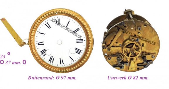 === Frans pendule uurwerk = Vincenti = oud === 39159 - nr. 1