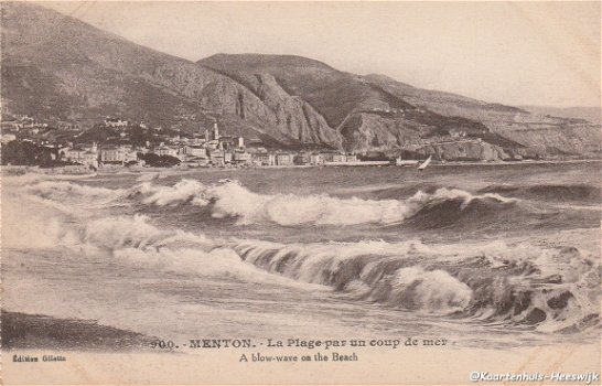 Frankrijk Menton A blow-wave on the Beach - 1