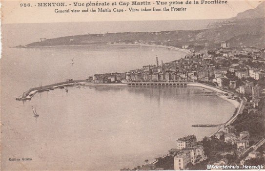 Frankrijk Menton view taken from the frontier - 1