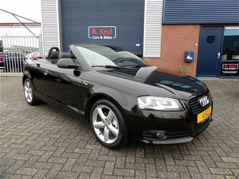 Audi A3 Cabriolet - 1.8 TFSI S-edition Leer Navigatie Cabrio 2010 Boek jes aanwezig Rijklaar Zwart m - 1