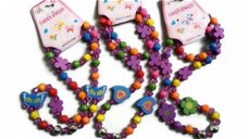 Sieraden setje voor meisjes ketting en armbandje kindersieraden hartjes vlindertjes online kopen
