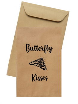 Kraft zakjes butterfly kisses 14.5x9.5cm (10 stuks) envelopjes valentijn gift - 1