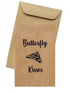 Kraft zakjes butterfly kisses 14.5x9.5cm (10 stuks) envelopjes valentijn gift