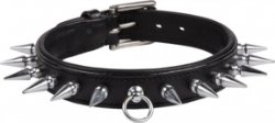 Leren Halsband met 12 Spikes en O-Ring