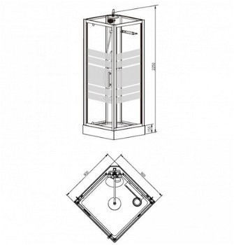 Sanifun complete douchecabine Evenepoel 900 x 900 - 3