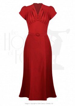 The House of Foxy, So Foxy retro wiggle dress in red. Strakke rode vintage jurk. - 2