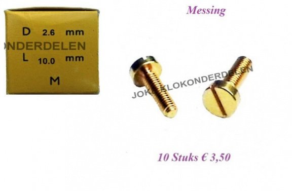 === Schroef messing = 2.6 = nieuw === 39014 - nr. 1