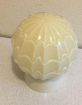 Verkocht ♥️ Jaren 50 plafondlamp, vintage, glas - Afbeelding 3