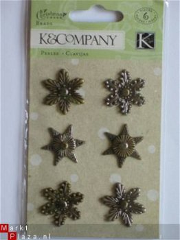 K&Company christmas snowflakes brads - 1
