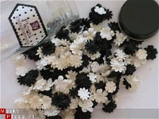 floral embellishments sweet&sassy black&white