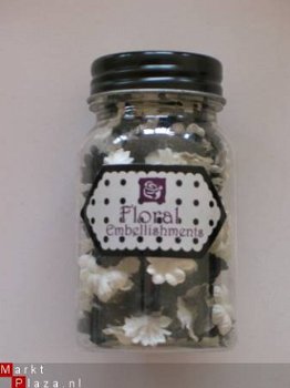 pot floral embellishments sweet&sassy black&white - 1