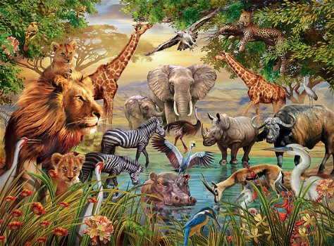 Ravensburger - Majestic Watering Hole - 500 Stukjes Nieuw - 1