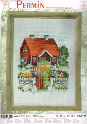 PERMIN BORDUURPAKKET ,HUISJE met KIPPEN - nr. 1
