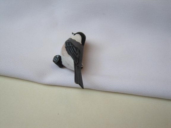 Broche houten mus/mees vogel 4.1x2.1 cm. - Afbeelding 6