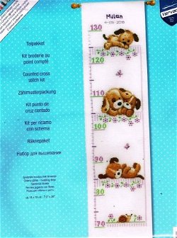 VERVACO BORDUURPAKKET GROEIMETER ,SPELENDE HONDJES met BLOEMEN