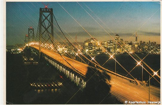 Amerika San Francisco Bay bridge at Sundown - 1