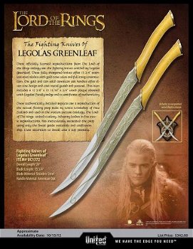 Legolas fighting knives LOTR replica United Cutlery - 1