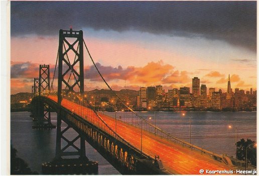 Amerika San Francisco Bay Bridge at Sundown - 1
