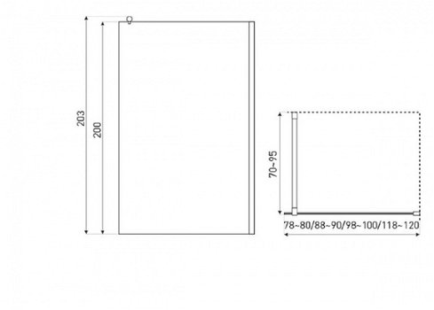 Sanifun douchewand Mannix 900 x 2030 Z - 3