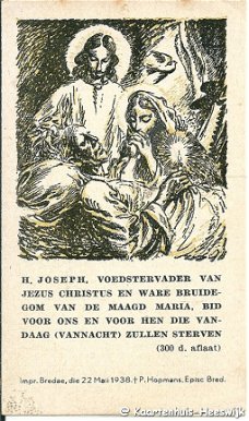 Prentje H Joseph voedstervader van Jesus Christus