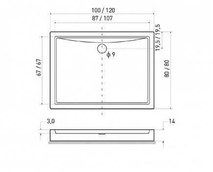 Sanifun douchebak Delwin 1000 x 800 HT - 3