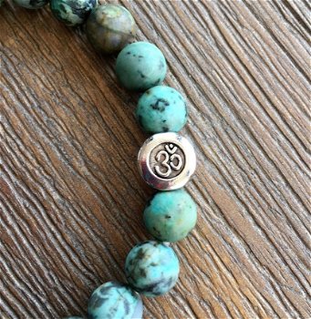 Turquoise armband met Aum symbool - 3