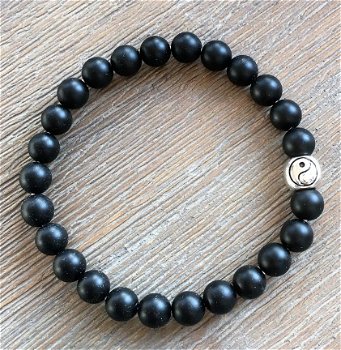 Onyx armband met yin-en-yang symbool - 2