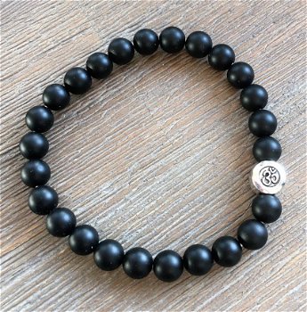 Onyx armband met Aum symbool - 2