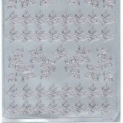 Stickervel --- DIEREN --- VLINDERS (ook in lijntjes) --- nr 1898 --- ZILVER - Afbeelding 3