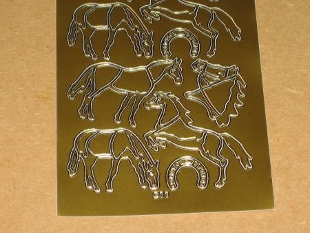 Stickervel --- DIEREN --- PAARDEN en HOEFIJZERS --- Nr. 211 --- GOUD - 3