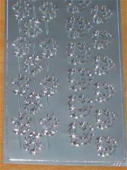 Stickervel --- BLOEMEN --- Nr. 1663 --- ROZEN --- ZILVER - 3