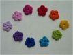 ** 10 gehaakte bloemetjes - 2 cm (regenboog) - 0 - Thumbnail