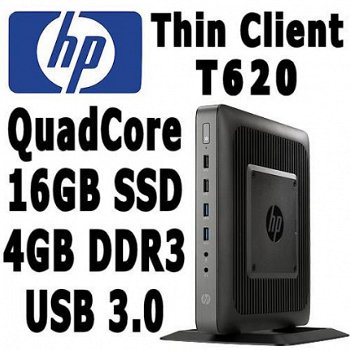 HP t620 Mini-PC QuadCore 1.5Ghz 4GB 16GB SSD | Wifi | W7 W10 - 1