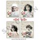 Knipvel vintage meisjes rozen A4 knipvellen hobby kaarten - 1 - Thumbnail